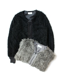 Hombre Nino | Hombre Nino　FAKE FUR JACKET(ノーカラージャケット)