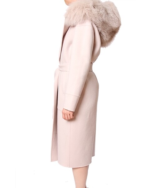 【極美品】グレースコンチネンタル　リバーファーフードコート　ピンク　36 GRACE CONTINENTAL - グレースコンチネンタル リバーファーフード