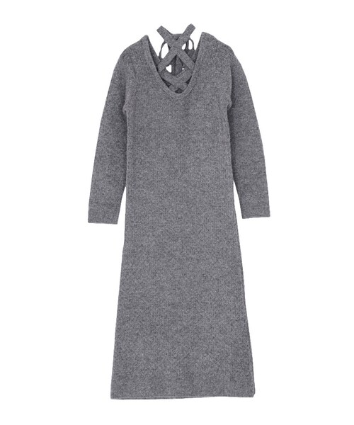 EATME（イートミー）の「2WAYクロスニットワンピース（ワンピース/ドレス・レディース・グレー/ブラック/ピンク）」の2枚目の写真