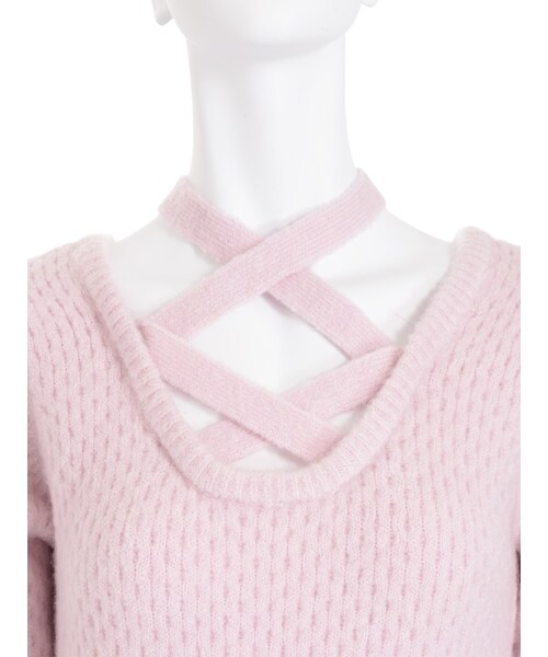 EATME（イートミー）の「2WAYクロスニットワンピース（ワンピース/ドレス・レディース・グレー/ブラック/ピンク）」の14枚目の写真