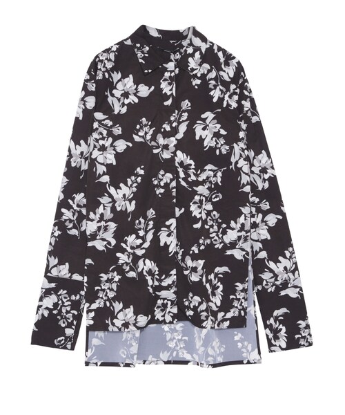 EMODA(エモダ)の「DRAW FLOWER SLITロングシャツ(トップス・レディース・ブラック/レッド/ネイビー・F)」の1枚目の写真