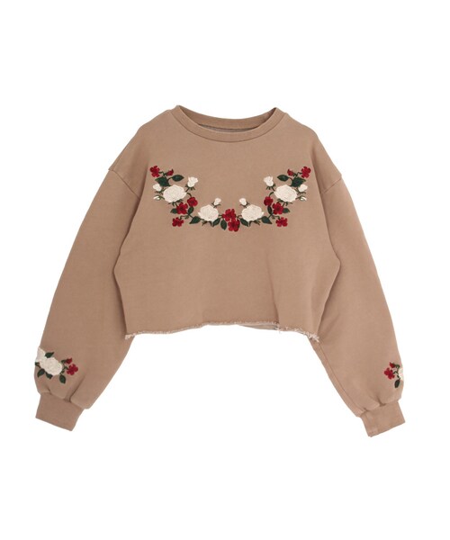 jouetie（ジュエティ）の「シシュウショートプルオーバー（トップス・レディース・オフホワイト/ブラック/ベージュ）」の3枚目の写真