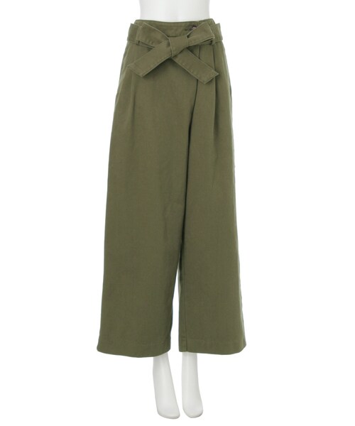 MURUA（ムルーア）の「ラップチノワイドパンツ（パンツ・レディース・カーキ/キャメル・1/2）」の2枚目の写真