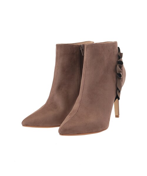 31 Sons de mode（トランテアン　ソン　ドゥ　モード）の「フリルポインテッドブーツ（シューズ・レディース・ブラック/チャコールグレー/ボルドー・S/M/L）」の2枚目の写真