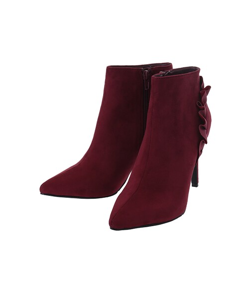 31 Sons de mode（トランテアン　ソン　ドゥ　モード）の「フリルポインテッドブーツ（シューズ・レディース・ブラック/チャコールグレー/ボルドー・S/M/L）」の3枚目の写真