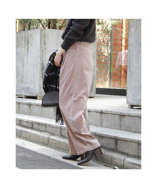 JOURNAL STANDARD（ジャーナルスタンダード）の「《予約》太コールワイドパンツ◆（パンツ・ブラック D/グレーB/ベージュ・36/38/40）」の5枚目の写真