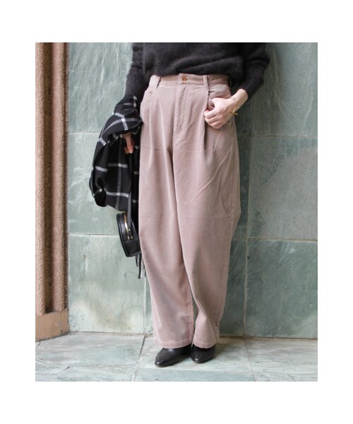 JOURNAL STANDARD（ジャーナルスタンダード）の「《予約》太コールワイドパンツ◆（パンツ・ブラック D/グレーB/ベージュ・36/38/40）」の10枚目の写真