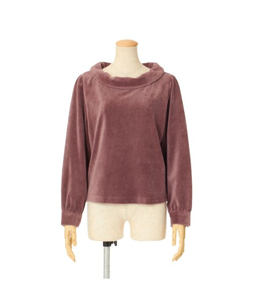 an another angelus(アンアナザーアンジェラス)の「ロールカラーベロアプルオーバー/an another angelus(Tシャツ/カットソー・レディース・その他)」の1枚目の写真
