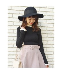 an another angelus | 配色フリルリブニットプルオーバー/an another angelus(ニット/セーター)