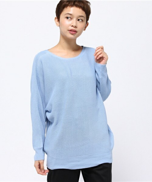 INTERPLANET WINGS(インタープラネットウィング)の「カシミアタッチ畦ドルマンP/O(ニット/セーター・レディース・オフホワイト/ブラック/グレー/ダークグレー/ベージュ/グリーン/レッド/オレンジ/ライトホワイト/サックスブルー/ピンク・FREE)」の6枚目の写真