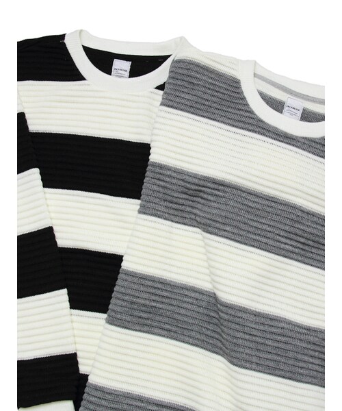 JACKROSE（ジャックローズ）の「×Luv maison リップルボーダーUニット（トップス・メンズ・ブラック/グレー・M/L）」の18枚目の写真