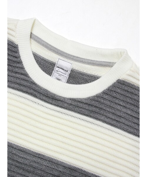 JACKROSE（ジャックローズ）の「×Luv maison リップルボーダーUニット（トップス・メンズ・ブラック/グレー・M/L）」の12枚目の写真
