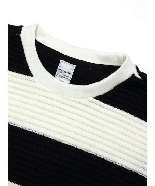 JACKROSE（ジャックローズ）の「×Luv maison リップルボーダーUニット（トップス・メンズ・ブラック/グレー・M/L）」の3枚目の写真