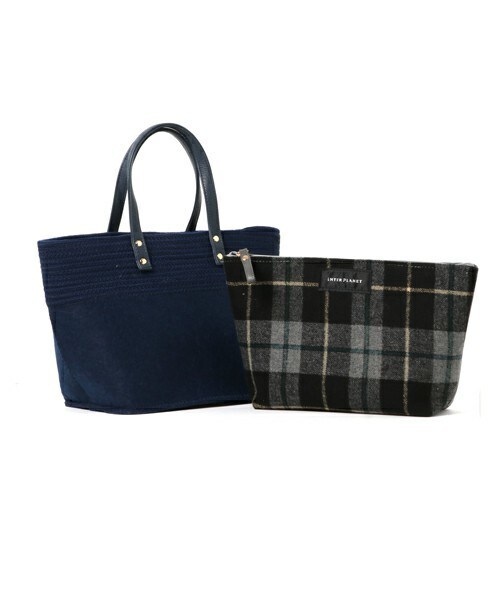 matelasse durer（マトラッセ デュレ）の「ダブルウィンターバスケット（ショルダーバッグ・レディース・チャコールグレー/ネイビー・フリー）」の2枚目の写真