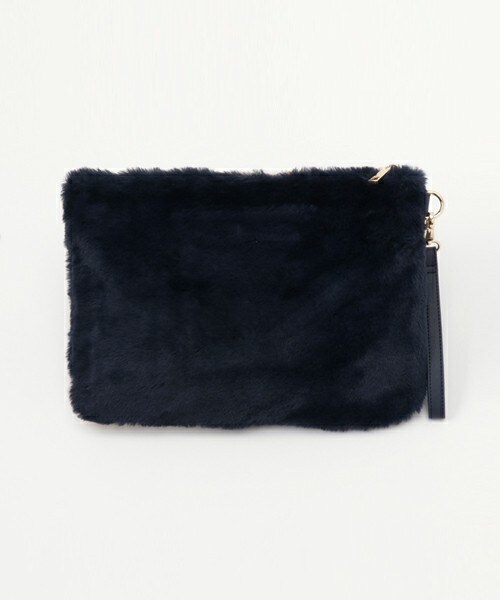 archives（アルシーヴ）の「パッチワークファークラッチ（クラッチバッグ・レディース・ネイビー/ピンク・MEDIUM）」の3枚目の写真