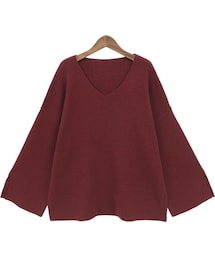 Dailyabout | ワイドスリーブスリットポイントVネックニット(P0000VSX)(ニット/セーター)