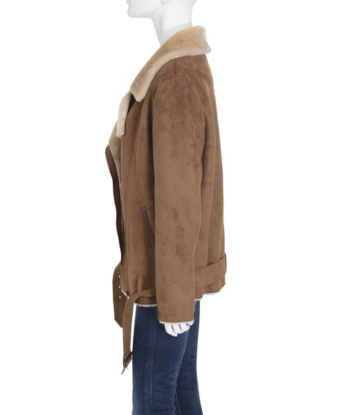 Ungrid(アングリッド)の「ショート丈フェイクムートンコート(ジャケット/アウター・レディース・キャメル)」の4枚目の写真