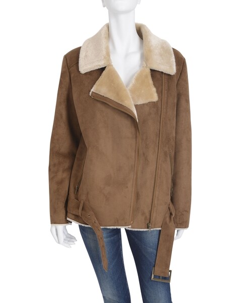 Ungrid(アングリッド)の「ショート丈フェイクムートンコート(ジャケット/アウター・レディース・キャメル)」の3枚目の写真