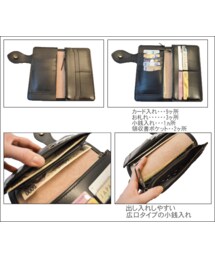 カービング財布　本革　牛革　ブラック　CA014 5129 カービングウォレット/ラウンドファスナー/レザーウォレット