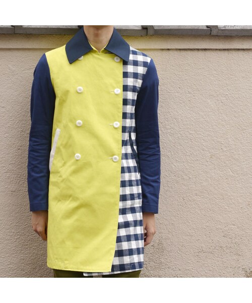 NIRAME.CO(ニラメッコ)の「気まぐれロングピーコート ネイビーチェック(ピーコート・メンズ・その他)」の8枚目の写真