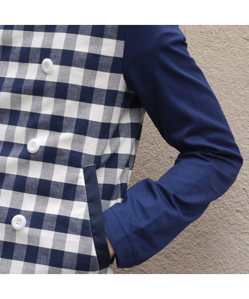 NIRAME.CO(ニラメッコ)の「気まぐれロングピーコート ネイビーチェック(ピーコート・メンズ・その他)」の10枚目の写真