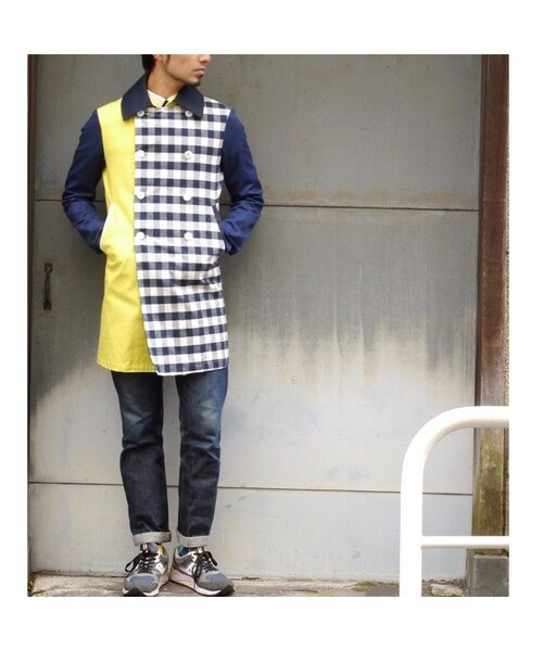 NIRAME.CO(ニラメッコ)の「気まぐれロングピーコート ネイビーチェック(ピーコート・メンズ・その他)」の6枚目の写真
