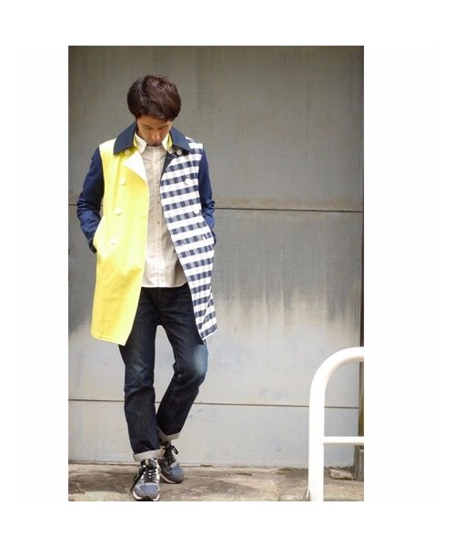 NIRAME.CO(ニラメッコ)の「気まぐれロングピーコート ネイビーチェック(ピーコート・メンズ・その他)」の5枚目の写真