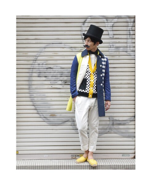 NIRAME.CO(ニラメッコ)の「気まぐれロングピーコート ネイビーチェック(ピーコート・メンズ・その他)」の4枚目の写真