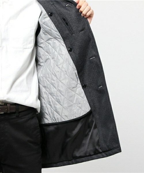 【メンズビギ（MEN'S BIGI）】 メランジヘリンボーン　ボンディングコート　メンズLサイズ　ネイビー CROWDED CLOSET（クラウデッドクローゼット）の「メランジ調