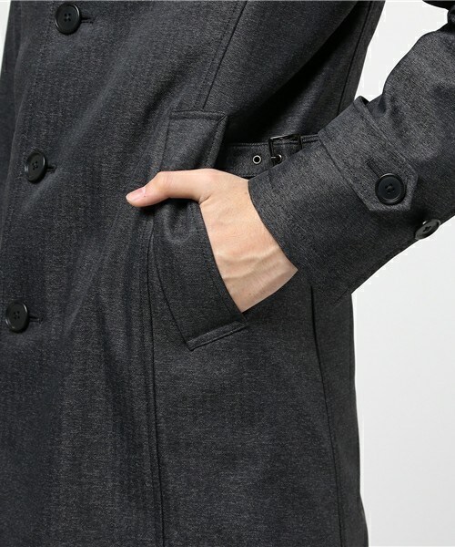 【メンズビギ（MEN'S BIGI）】 メランジヘリンボーン　ボンディングコート　メンズLサイズ　ネイビー CROWDED CLOSET（クラウデッドクローゼット）の「メランジ調