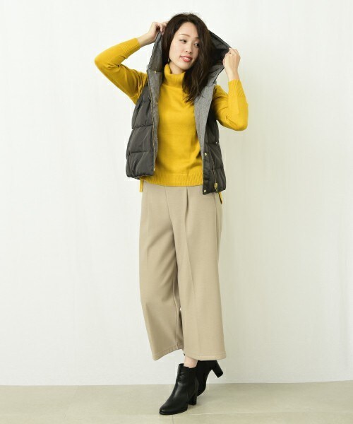 actuel(アクチュエル)の「異素材ダウンベスト(ダウンベスト・レディース・チャコールグレー/ネイビー・FREE)」の17枚目の写真