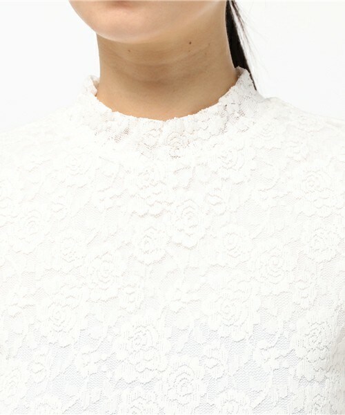 archives（アルシーヴ）の「総レースハイネックプルオーバー（Tシャツ/カットソー・レディース・オフホワイト/ブラック/ブラウン・MEDIUM）」の7枚目の写真