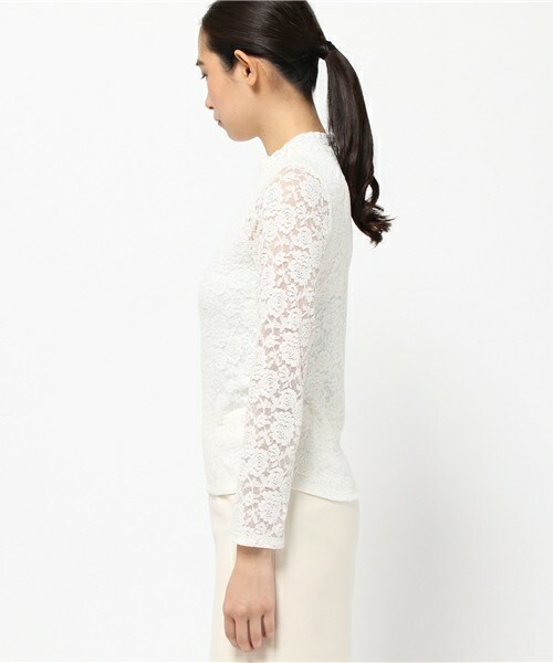 archives（アルシーヴ）の「総レースハイネックプルオーバー（Tシャツ/カットソー・レディース・オフホワイト/ブラック/ブラウン・MEDIUM）」の5枚目の写真