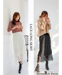 KORMARCH | ウエストゴムレースロングスカート(スカート)