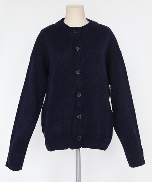 DHOLIC（ディーホリック）の「ラウンドネックアクリルニットカーディガン（カーディガン/ボレロ・レディース・ブラウン/ネイビー/ピンク/ベージュ/ワイン・FREE）」の2枚目の写真