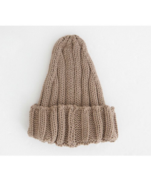 DHOLIC（ディーホリック）の「リブニットビーニー（ハンチング/ベレー帽・レディース・ワイン/ブラック/マスタード/カーキ/ダークベージュ・ONE）」の3枚目の写真