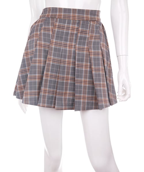 Bobon21（ボボンニジュウイチ）の「チェック柄プリーツミニスカート（スカート・レディース・ピンク/赤/グレー・S/M/L）」の2枚目の写真
