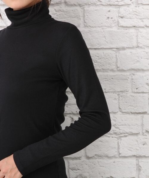 LEPSIM（レプシィム）の「リブタートルインナーＬＳ（トップス・オフ/ブラック/トップグレー）」の7枚目の写真