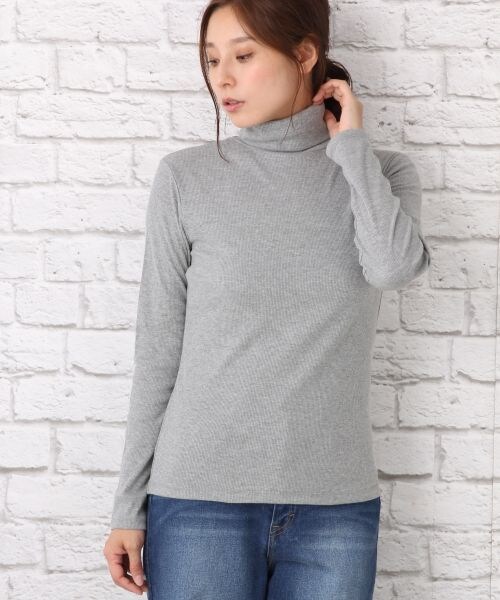 LEPSIM（レプシィム）の「リブタートルインナーＬＳ（トップス・オフ/ブラック/トップグレー）」の3枚目の写真