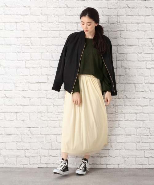 LEPSIM（レプシィム）の「ケーブルフクレワイドプルオーバー（トップス・オフ/チャコールグレー/カーキ/ダークネイビー）」の7枚目の写真