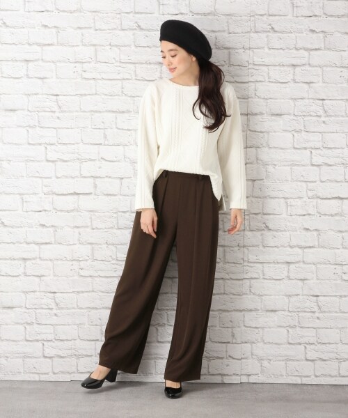 LEPSIM（レプシィム）の「ケーブルフクレワイドプルオーバー（トップス・オフ/チャコールグレー/カーキ/ダークネイビー）」の5枚目の写真