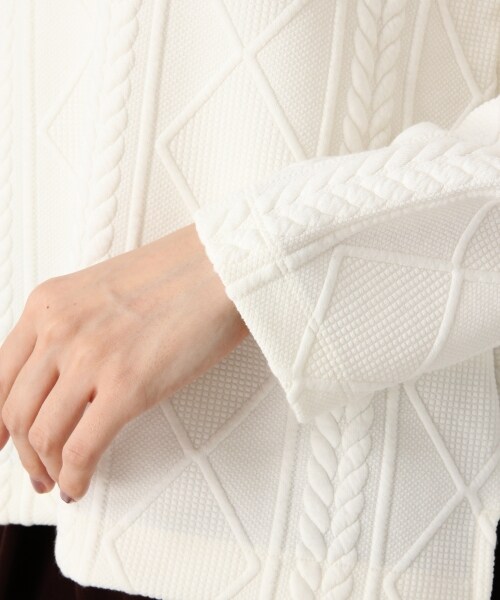 LEPSIM（レプシィム）の「ケーブルフクレワイドプルオーバー（トップス・オフ/チャコールグレー/カーキ/ダークネイビー）」の13枚目の写真