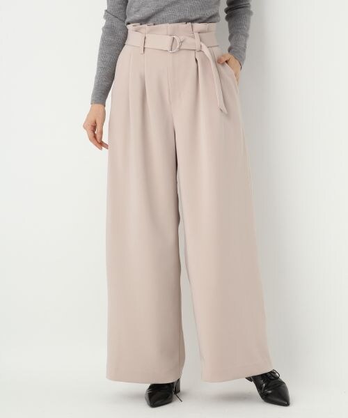 A part by(アパートバイ)の「P/PUウエストタックワイドパンツ(パンツ・ブラック/レッド/ベージュ/カーキ)」の2枚目の写真