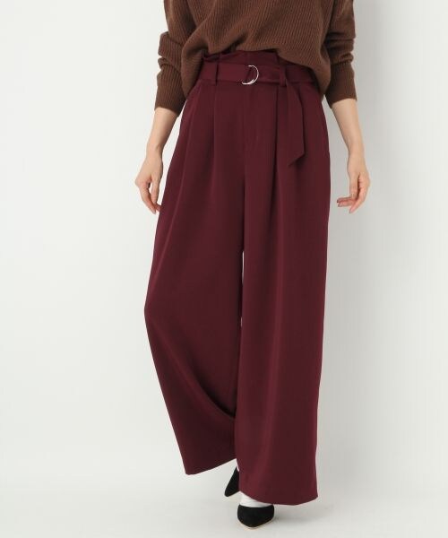 A part by(アパートバイ)の「P/PUウエストタックワイドパンツ(パンツ・ブラック/レッド/ベージュ/カーキ)」の4枚目の写真