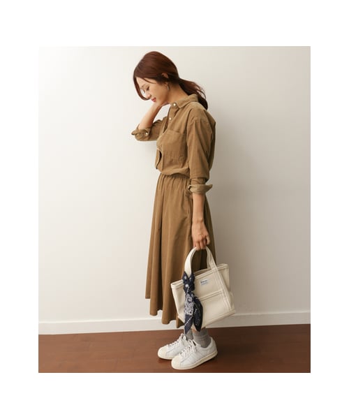 URBAN RESEARCH DOORS（アーバンリサーチドアーズ）の「【予約】コーデュロイシャツワンピース（ワンピース/ドレス・レディース・CAMEL/NAVY/BROWN・one）」の12枚目の写真