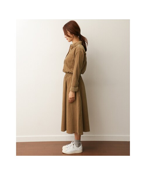 URBAN RESEARCH DOORS（アーバンリサーチドアーズ）の「【予約】コーデュロイシャツワンピース（ワンピース/ドレス・レディース・CAMEL/NAVY/BROWN・one）」の15枚目の写真