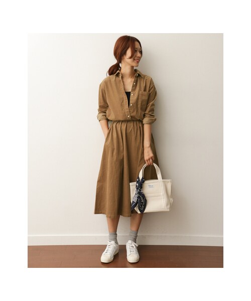 URBAN RESEARCH DOORS（アーバンリサーチドアーズ）の「【予約】コーデュロイシャツワンピース（ワンピース/ドレス・レディース・CAMEL/NAVY/BROWN・one）」の11枚目の写真