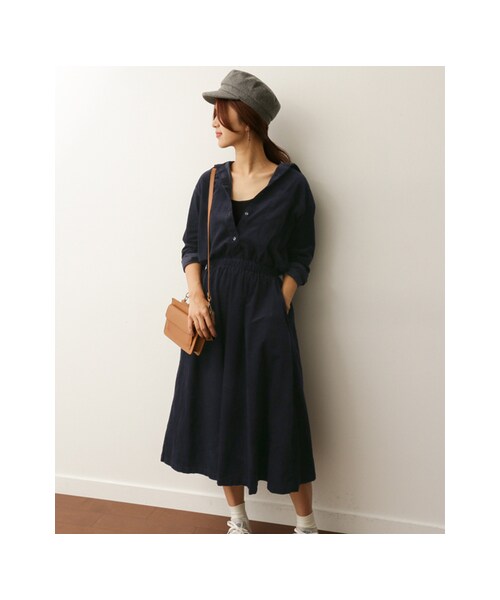 URBAN RESEARCH DOORS（アーバンリサーチドアーズ）の「【予約】コーデュロイシャツワンピース（ワンピース/ドレス・レディース・CAMEL/NAVY/BROWN・one）」の10枚目の写真