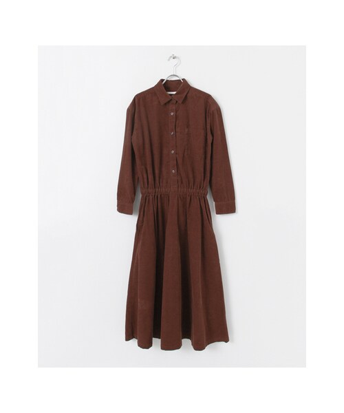 URBAN RESEARCH DOORS（アーバンリサーチドアーズ）の「【予約】コーデュロイシャツワンピース（ワンピース/ドレス・レディース・CAMEL/NAVY/BROWN・one）」の2枚目の写真