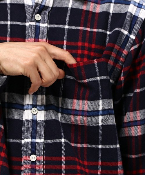 FREDY&GLOSTER（フレディアンドグロスター）の「シャギーチェックシャツ（シャツ/ブラウス・メンズ・ブラウン系その他/ブルー系その他・S/M/L）」の7枚目の写真